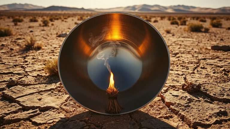 parabolic fire lighting desert
