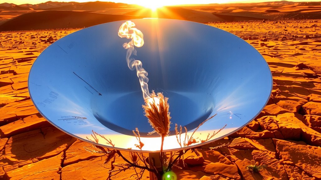 parabolic reflector ignites tinder