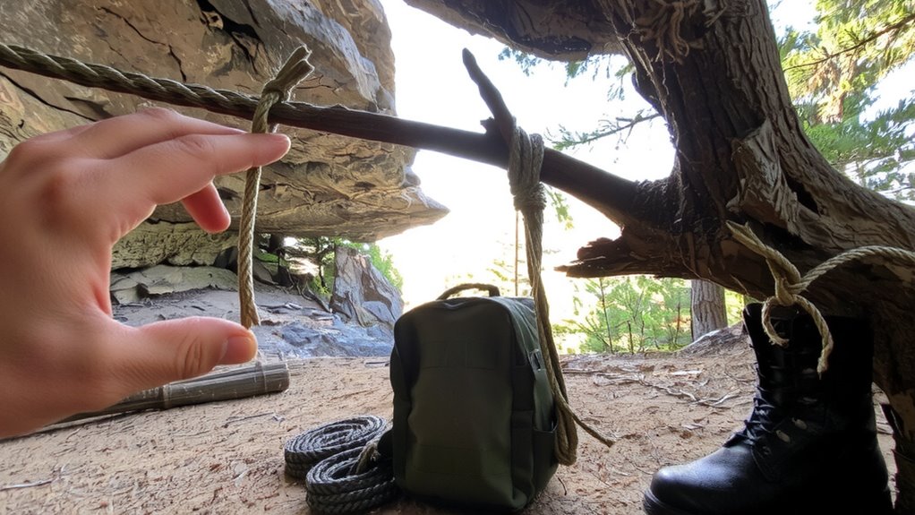 paracord shelter with debris insulation