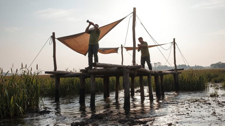 raised shelter in wetlands