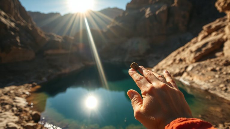 reflecting light from calm pools