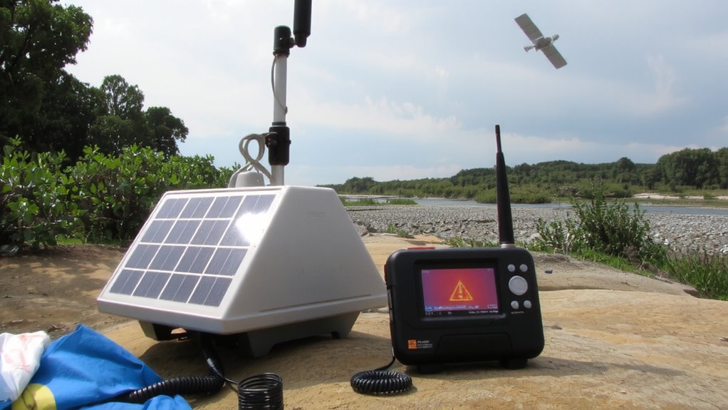 reliable encrypted satellite flood alerts