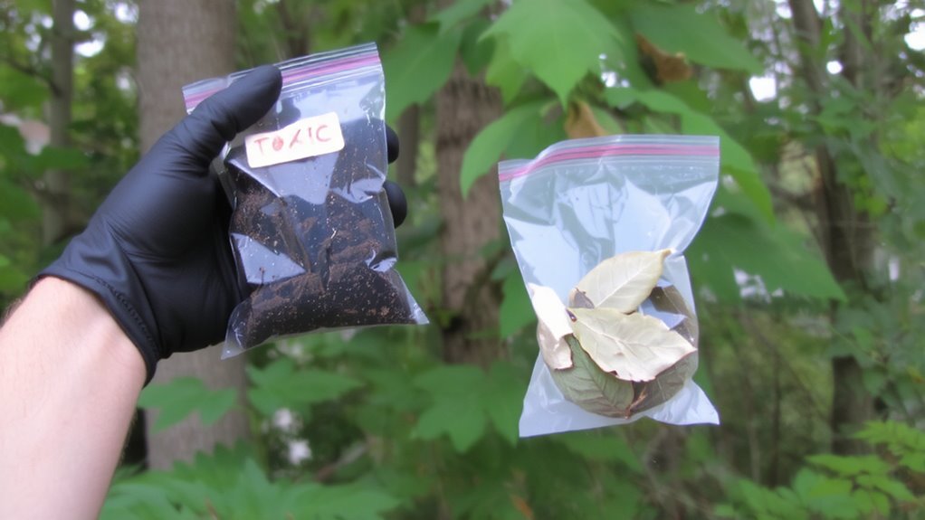 residue spreads between bags