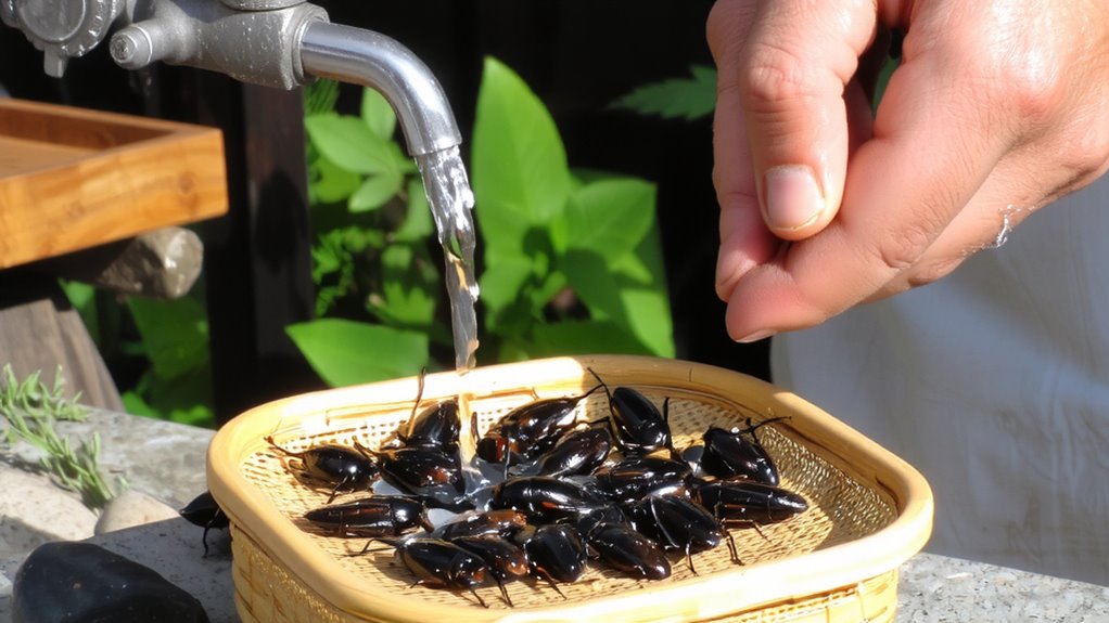 rinse in cold water