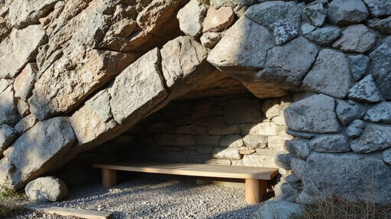 rock shelter with insulated overhang