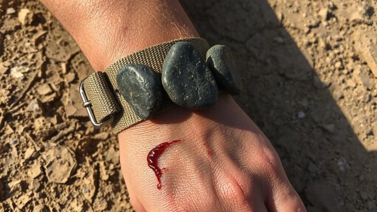rocks and straps for wound compression