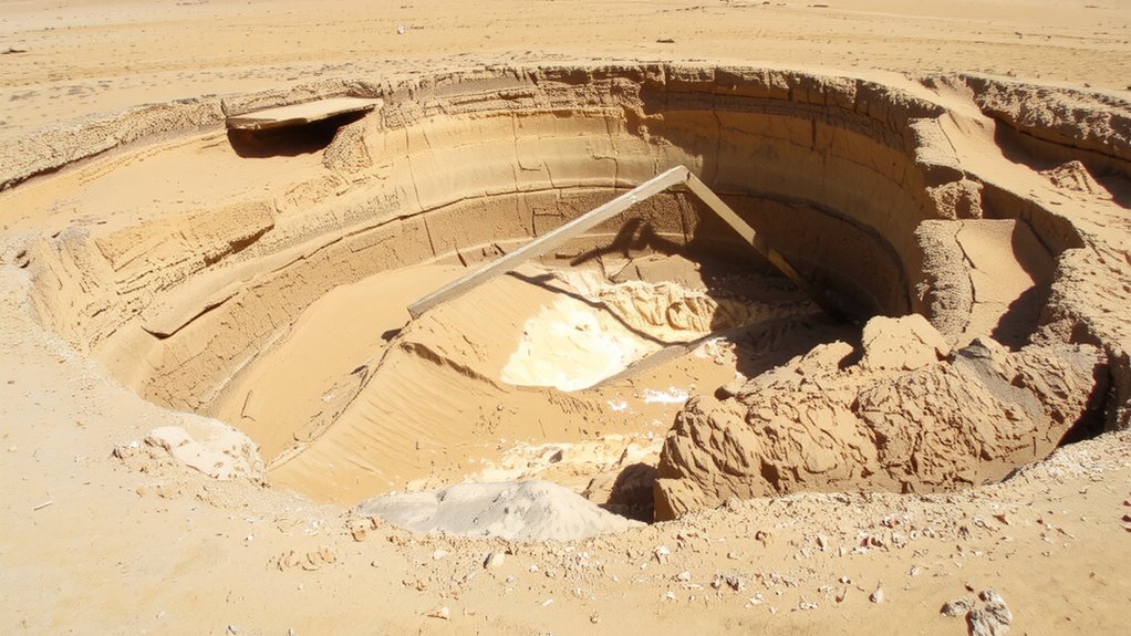 sand collapses without support