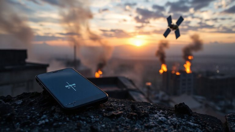 satellite devices enable war zone communication