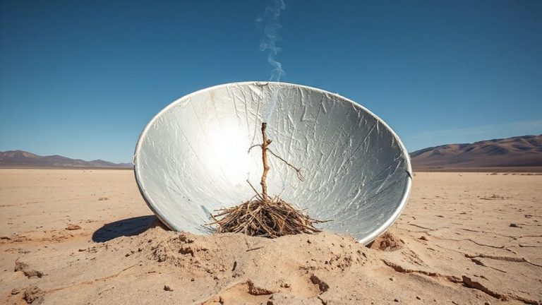satellite dish foil fire