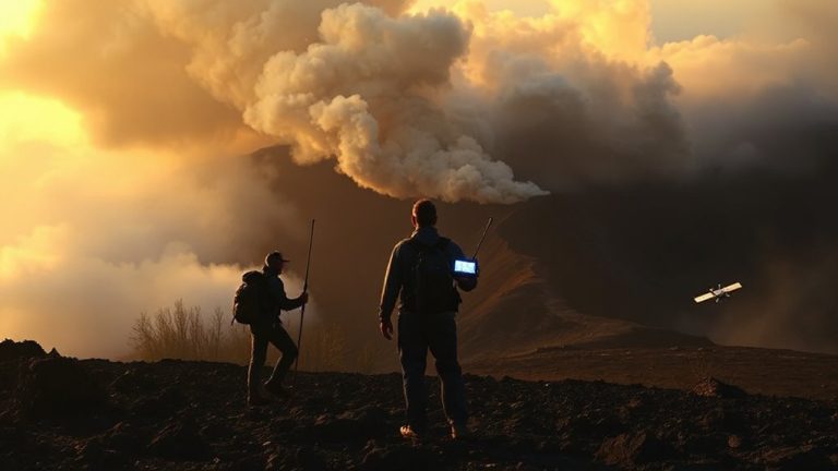 satellite emergency communication in volcanic zones