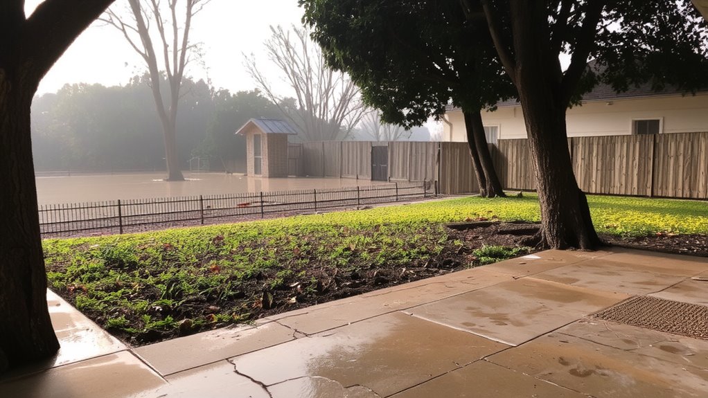 saturated soil blocks drainage