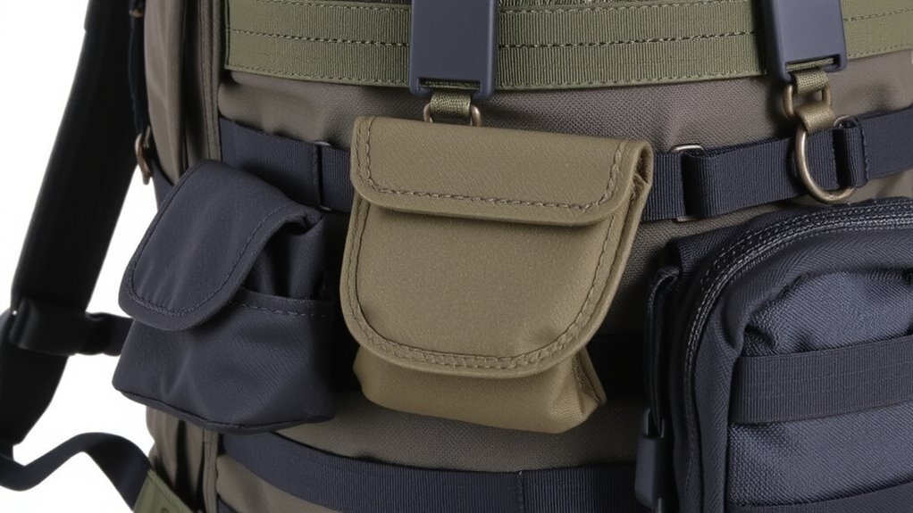 secure pouches with ladder weave