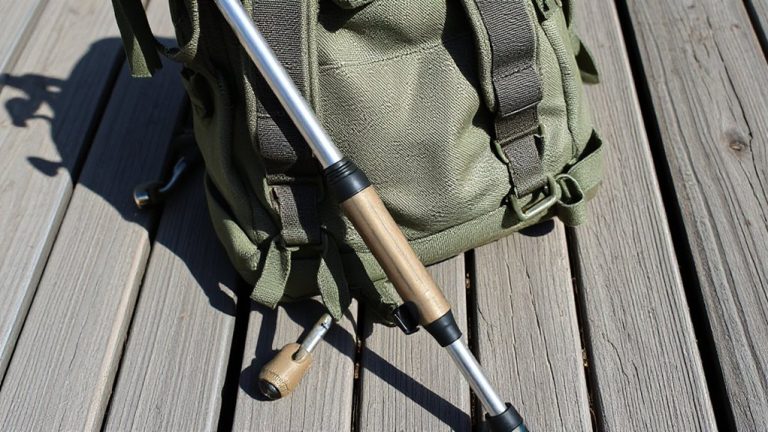 secure trekking poles to backpack