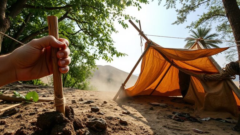 shelter building with basic tools