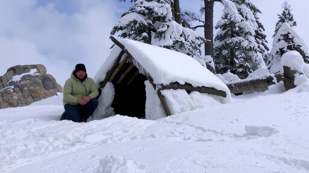 sheltered spot windbreak snow depth orientation