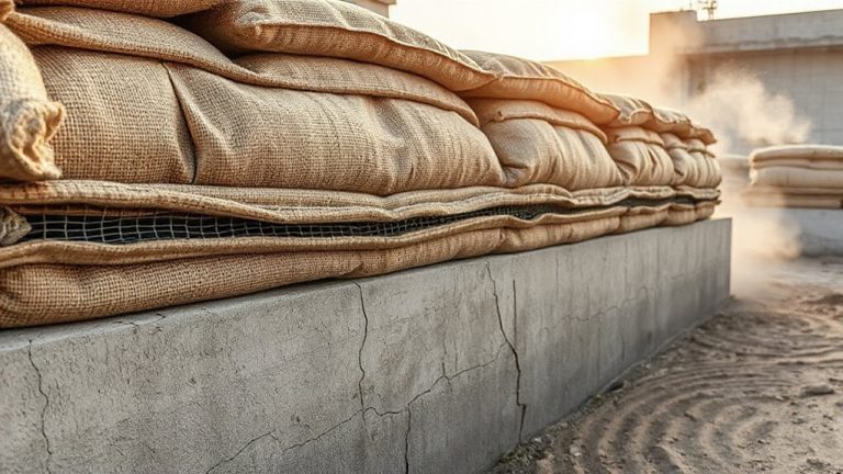 shockwave absorbing sandbag barriers