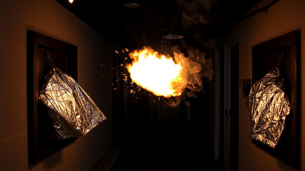 smother flames with fire resistant material