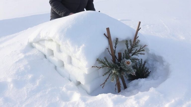 snow block brush shelter
