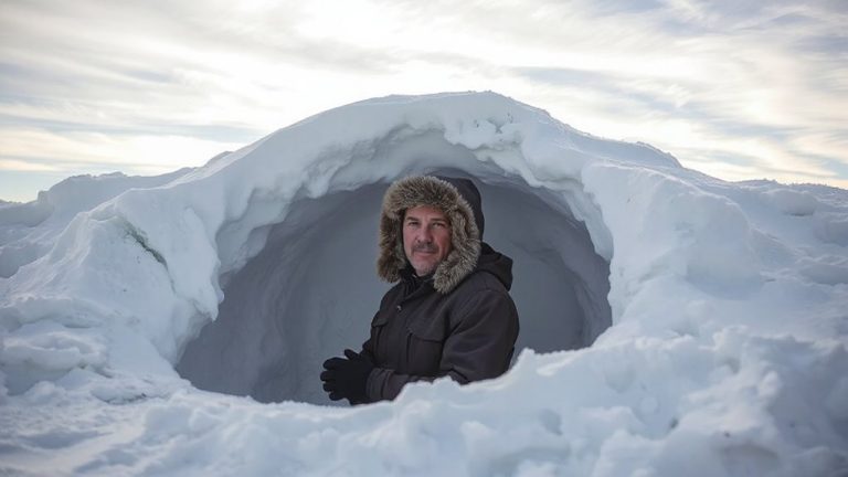 snow mound shelter building