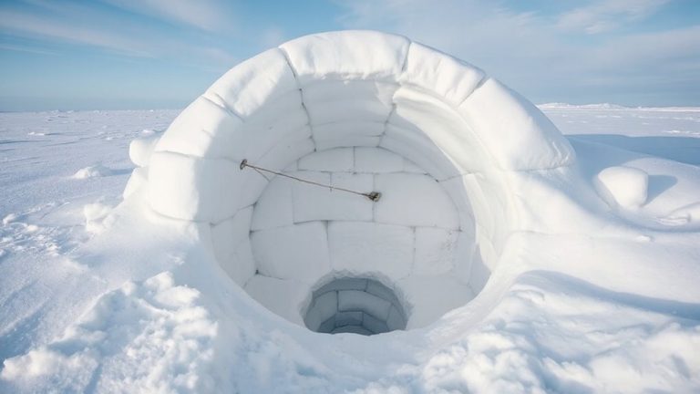 snow shelter with insulated tunnel