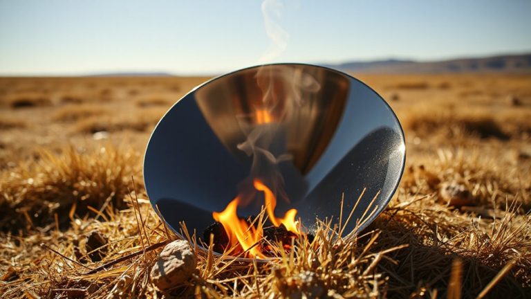 solar ignition with dry grass