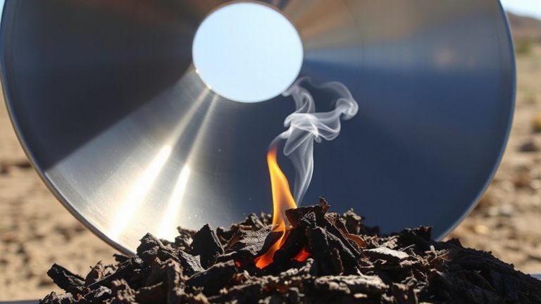 solar oven reflector fire ignition