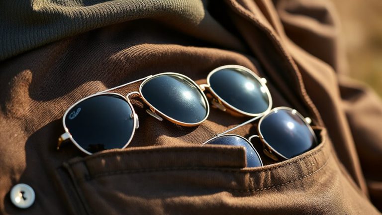 spare sunglasses in pockets