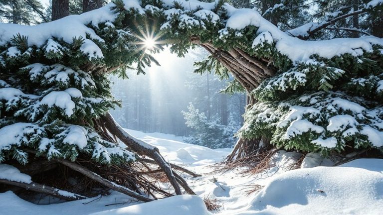 spruce boughs insulate double wall shelter
