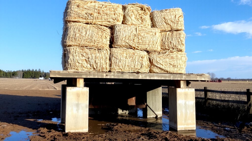 stack hay high for flood protection