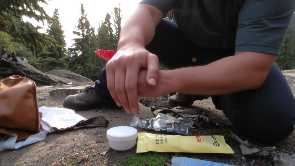 stop bleeding with improvised tourniquet