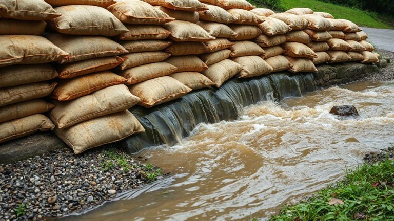strategic sandbag placement for flood control
