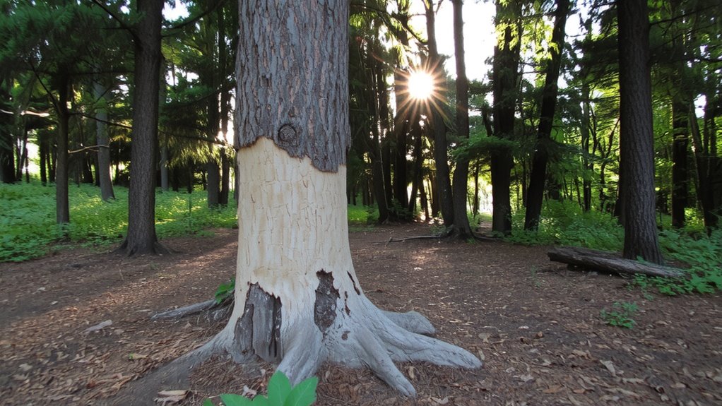stripped trees reveal locations
