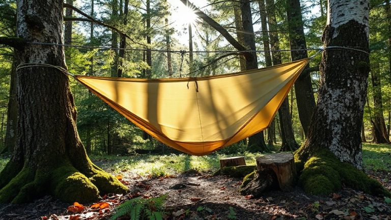 tarp shelter using natural anchors