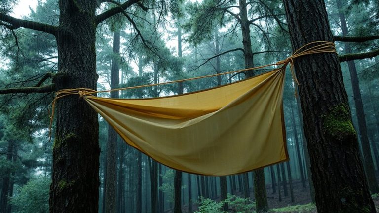 tarp shelter using paracord