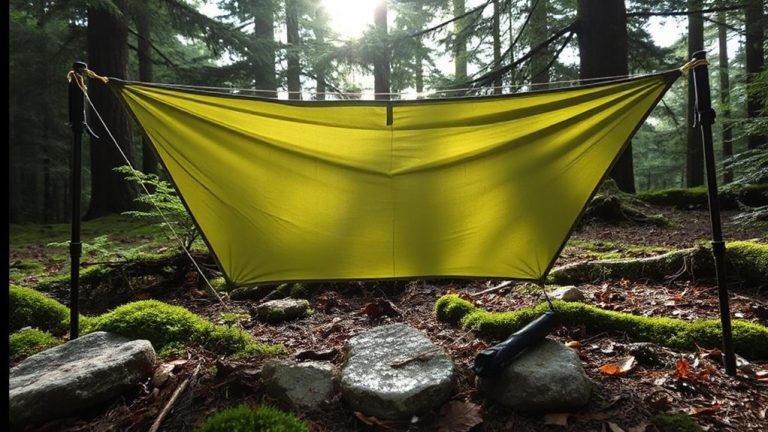 tarp shelter using trekking poles