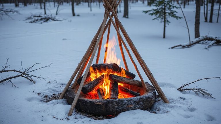 teepee fire for cold climates
