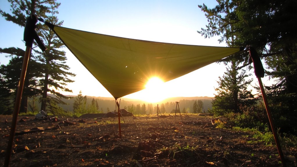 trekking pole tarp setup