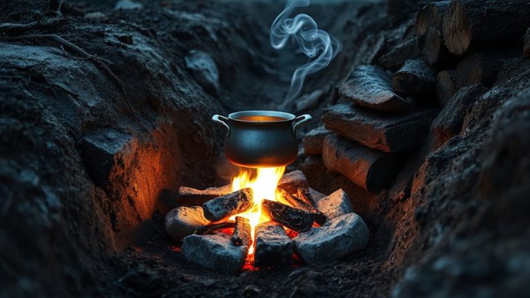 trench fire for covert cooking