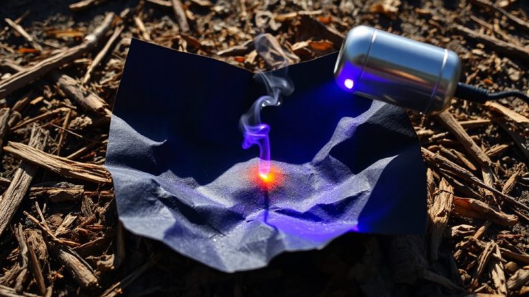 uv light ignites black paper