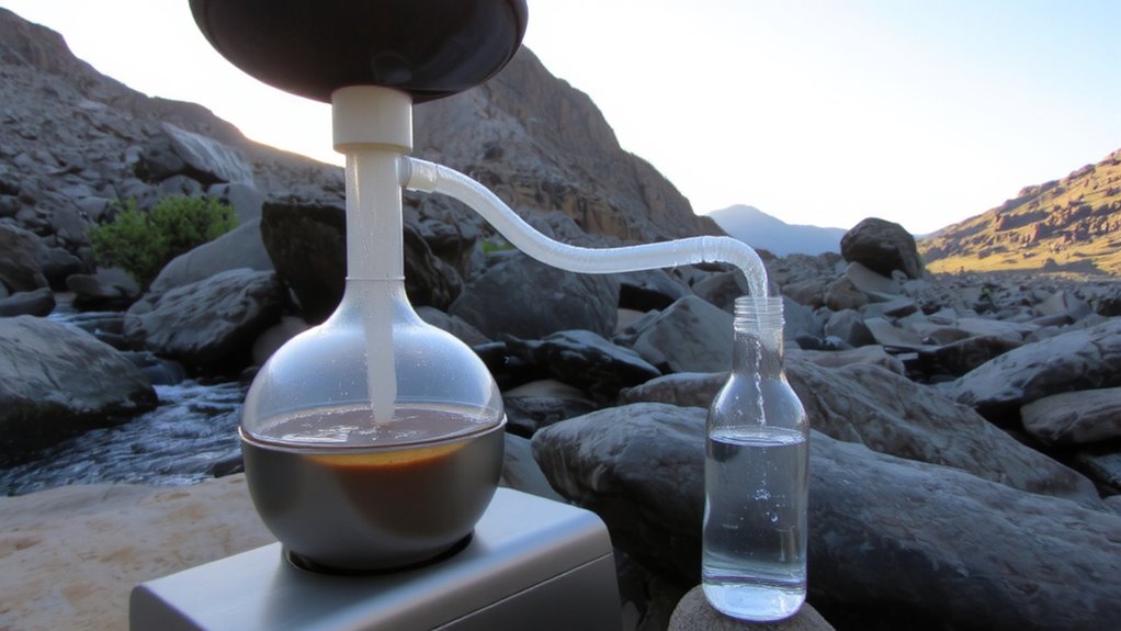water s reset button portable distillation